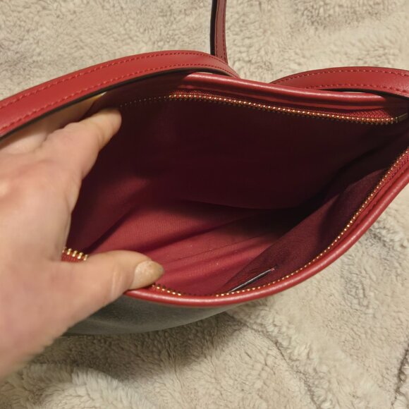 COACH Signature File (Imitation Gold/Brown/Carmine) Crossbody Bag - Picture 6 of 9